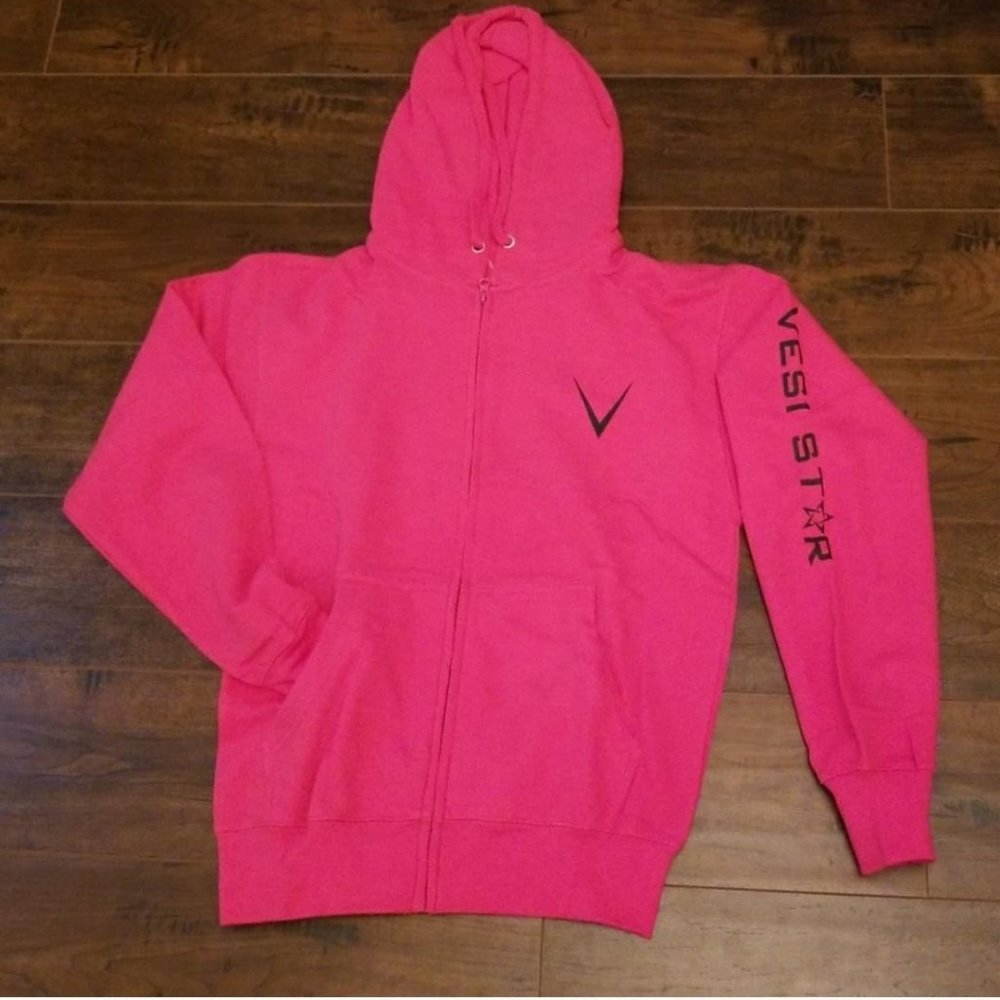 Vesi Star Cotton Hoodie, Zipper, Front Pockets